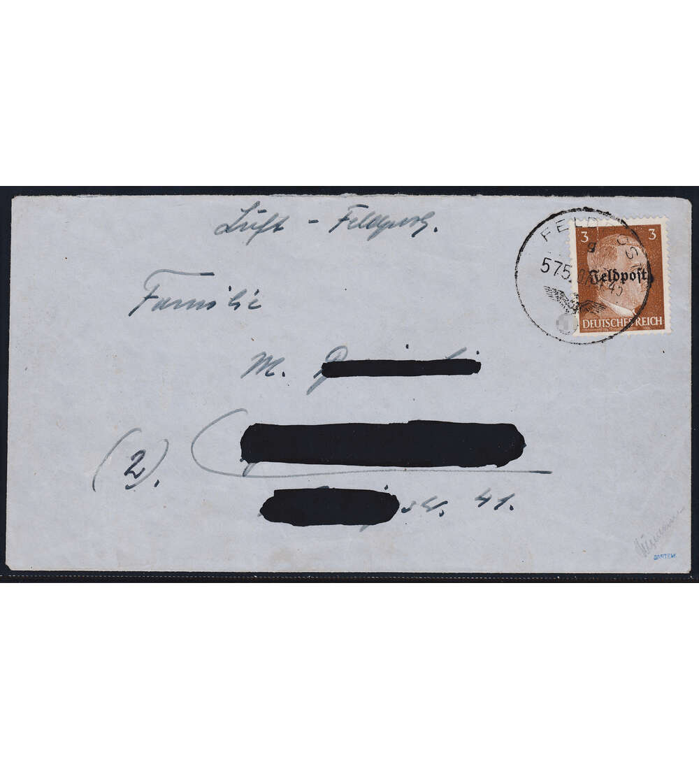 Deutsches Reich Feldpost Nr. 17 auf Brief mit Attest