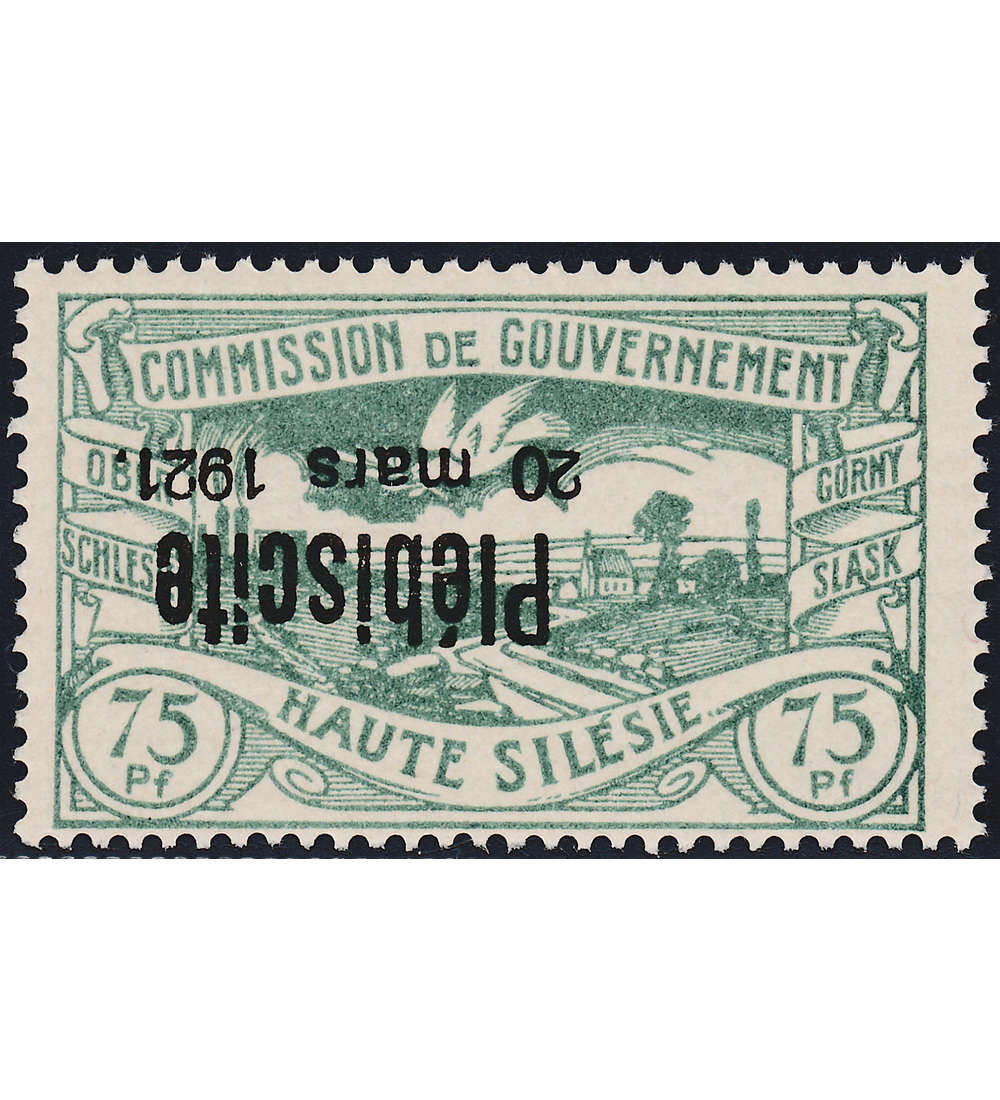 Oberschlesien Nr. 38K postfrisch **, geprft + signiert kopfstehender Aufdruck