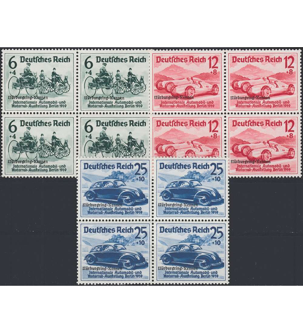 Deutsches Reich Nr. 695-697 postfrisch 4er-Blocksatz Nrburgring-Rennen