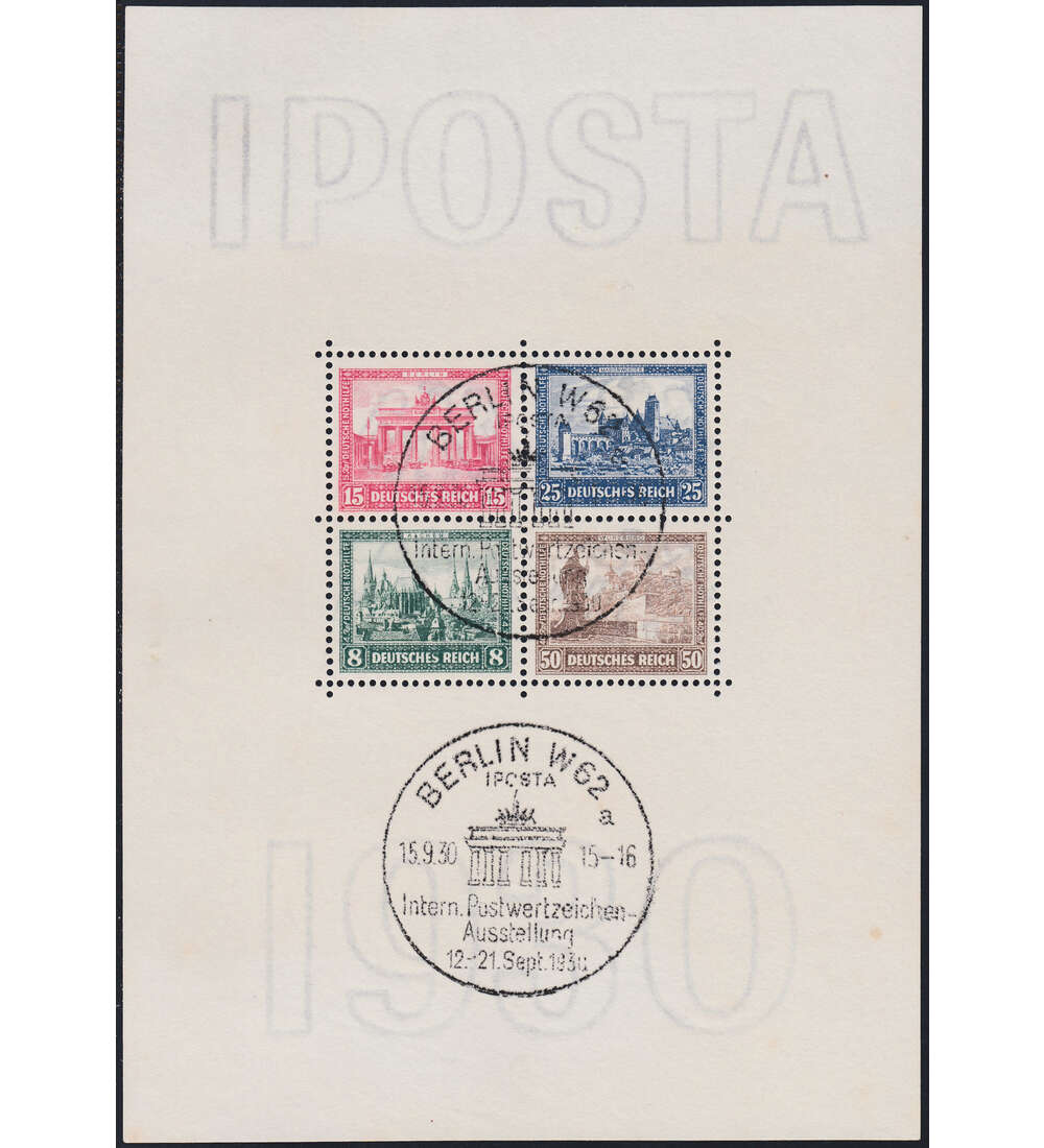 Deutsches Reich Block 1 gestempelt mit Fotoattest Schlegel