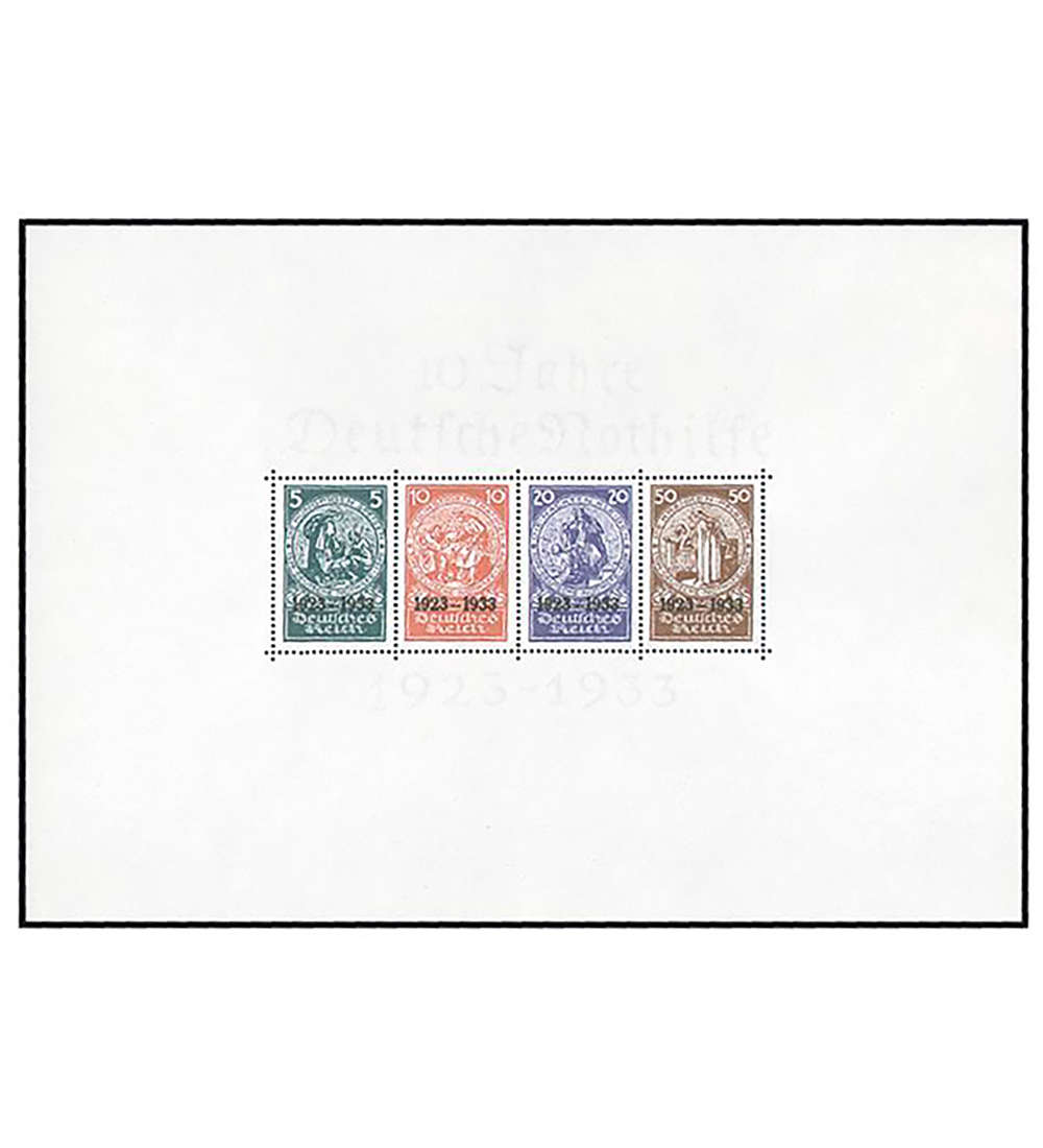 Deutsches Reich Block 2 ungestempelt Marken postfrisch Rand etwas unfrisch