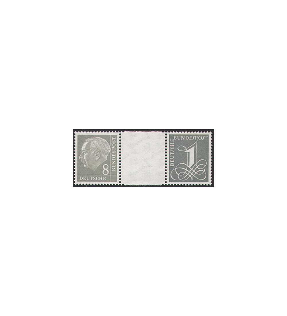 BRD Bund  Zusammendruck WZ15bY postfrisch Heuss/Ziffer 1960 (8+Z+1) geprft und signiert Schlegel