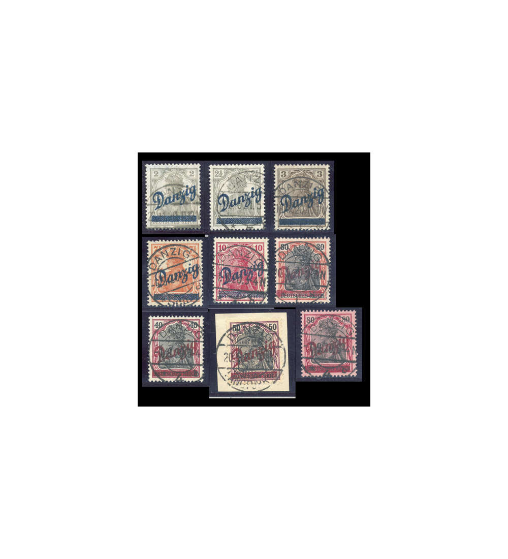 Danzig Kleiner Innendienst Nr. 32-40 gestempelt