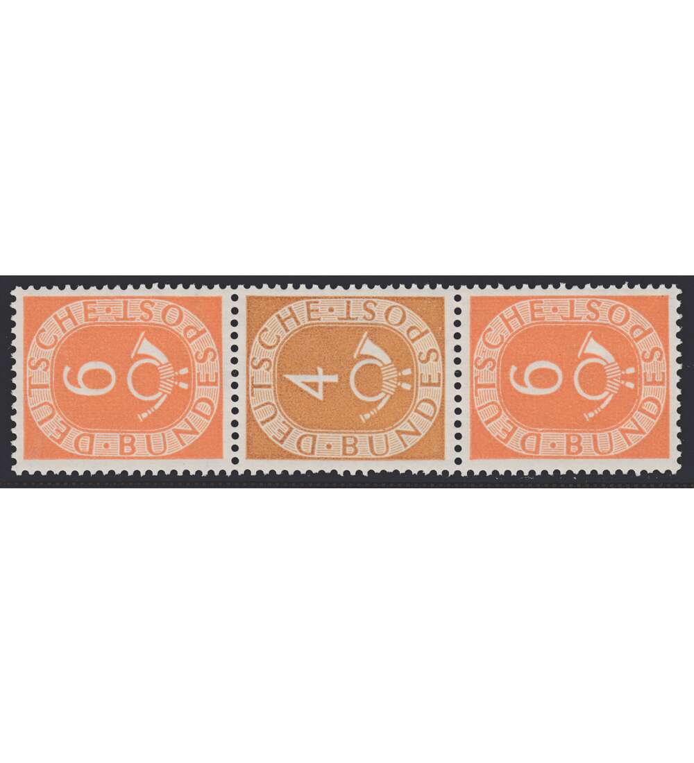 BRD Bund  Zusammendruck S4 postfrisch **  Posthorn (6+4+6)