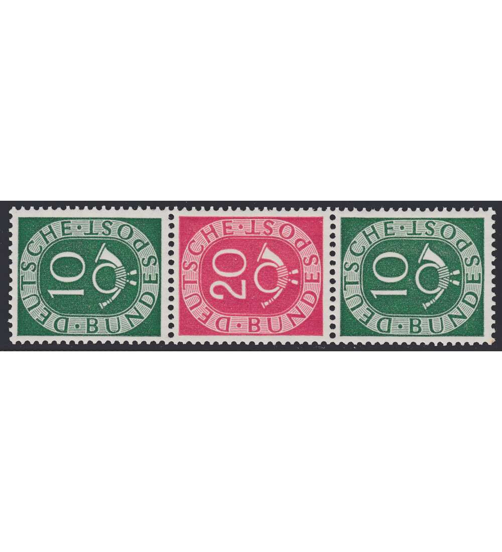 BRD Bund  Zusammendruck S12 postfrisch ** Posthorn (10+20+10)