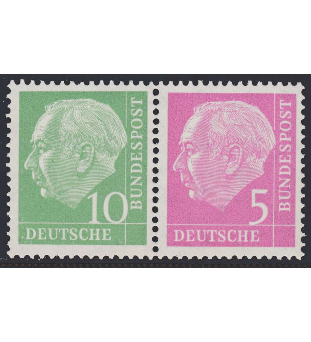 BRD Bund  Zusammendruck W7 postfrisch ** Heuss 1955 (10+5)