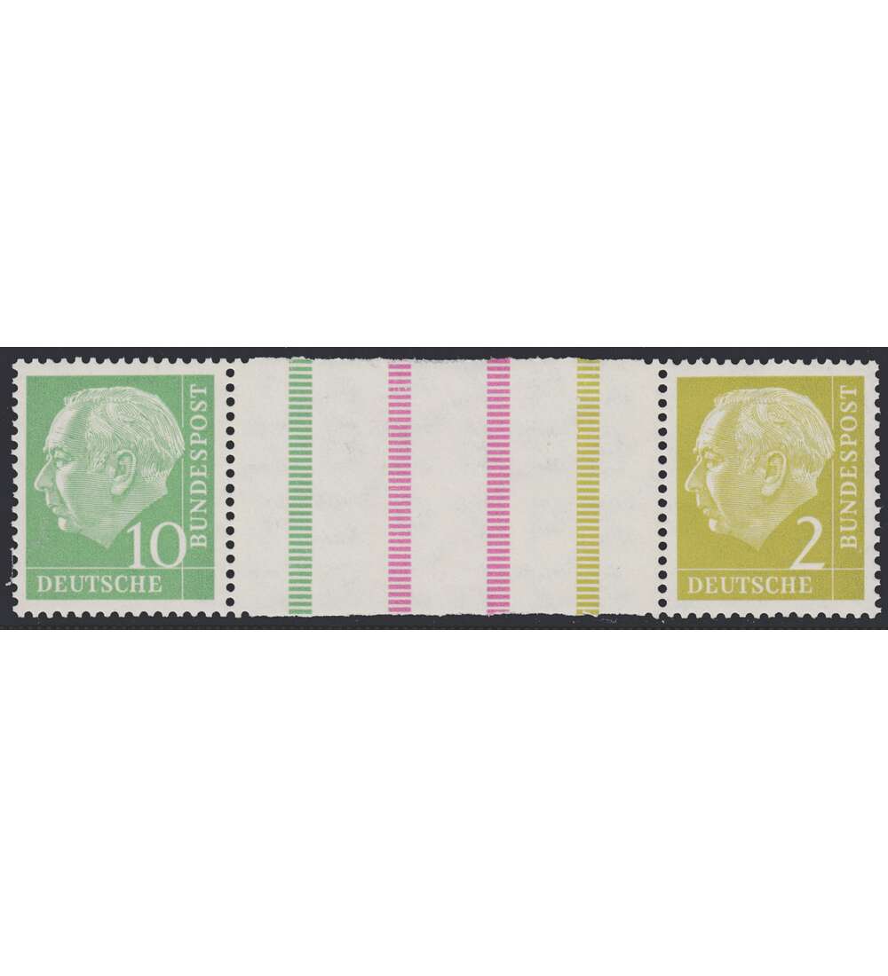 BRD Bund  Zusammendruck WZ6 postfrisch ** Heuss 1955 (10+Z+Z+2)