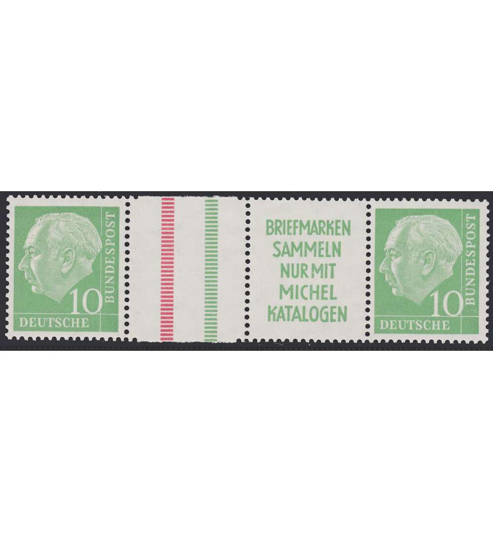 BRD Bund  Zusammendruck WZ7 postfrisch ** Heuss 1955 (10+Z+R2+10)