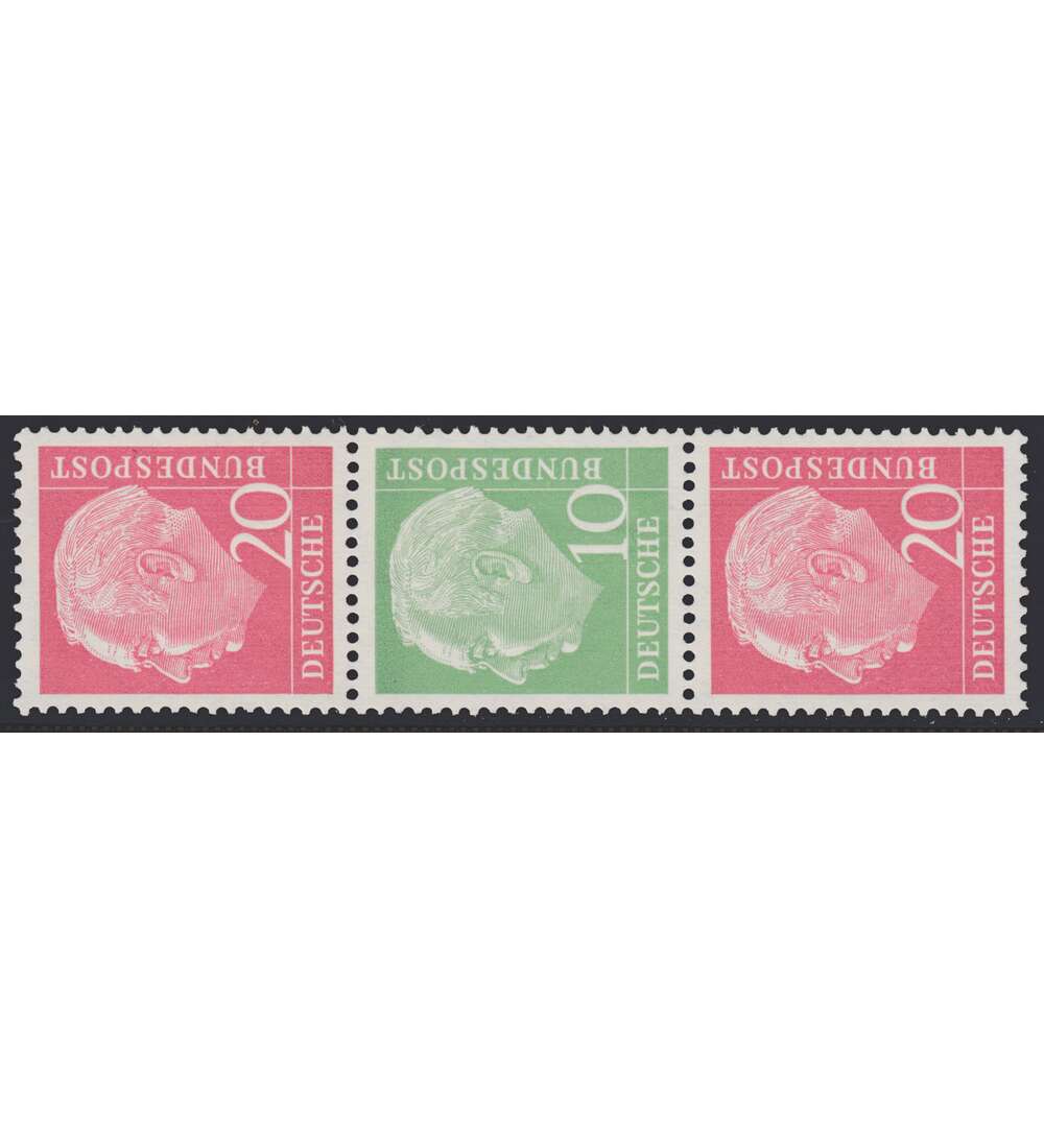 BRD Bund  Zusammendruck S34 postfrisch **  Heuss 1955 (20+10+20)