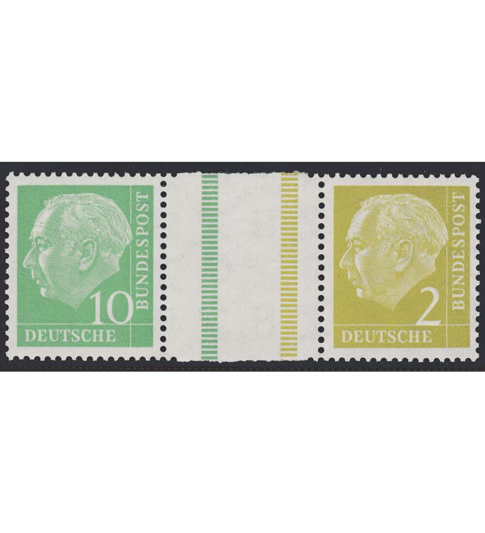 BRD Bund  Zusammendruck WZ14 postfrisch ** Heuss 1956 (10+Z+2)