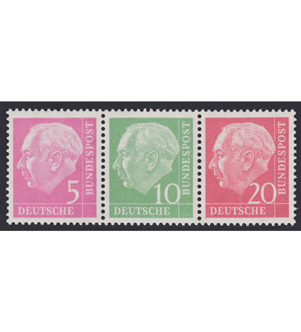 BRD Bund Zusammendruck W20X postfrisch ** Heuss/Ziffer 1958 (5+10+20)