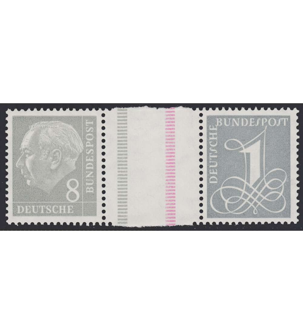 BRD Bund Zusammendruck WZ15aIX postfrisch ** Heuss/Ziffer 1958 (8+Z+1)