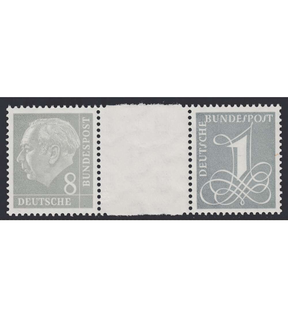 BRD Bund  Zusammendruck WZ15bX postfrisch ** Heuss/Ziffer 1958 (8+Z+1)