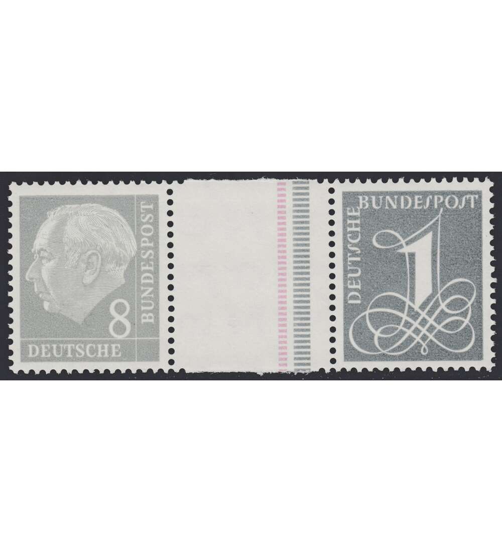 BRD Bund  Zusammendruck WZ15aIVY postfrisch **  Heuss/Ziffer 1960 (8+Z+1)