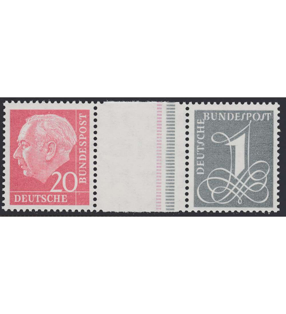 BRD Bund  Zusammendruck WZ16aIVY postfrisch ** Heuss/Ziffer 1960 (20+Z+1)