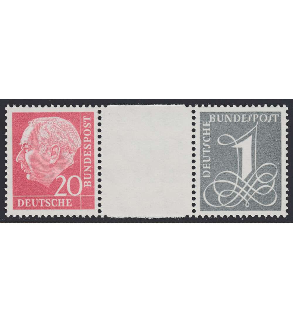 BRD Bund  Zusammendruck WZ16bY postfrisch ** Heuss/Ziffer 1960 (20+Z+1)