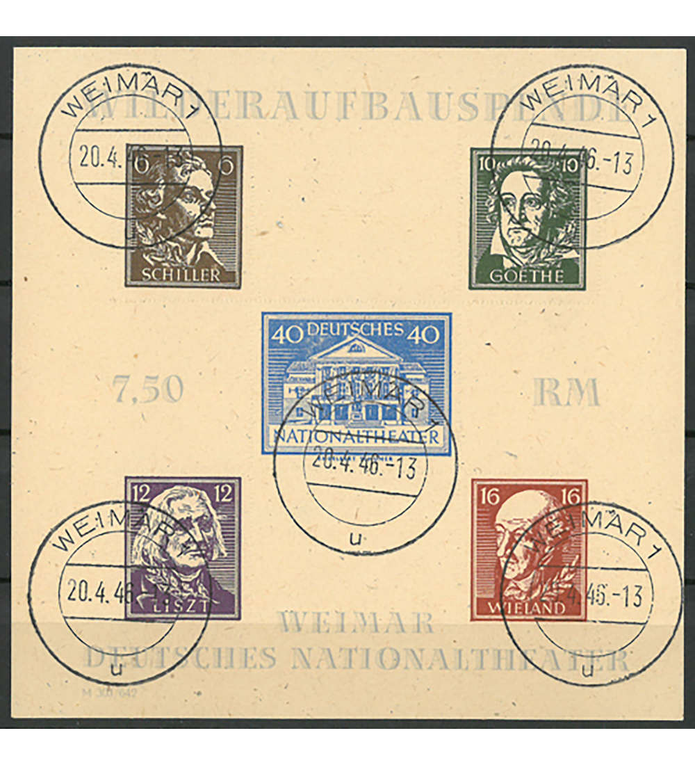 SBZ Block 3B gestempelt        Weimar Nationaltheater