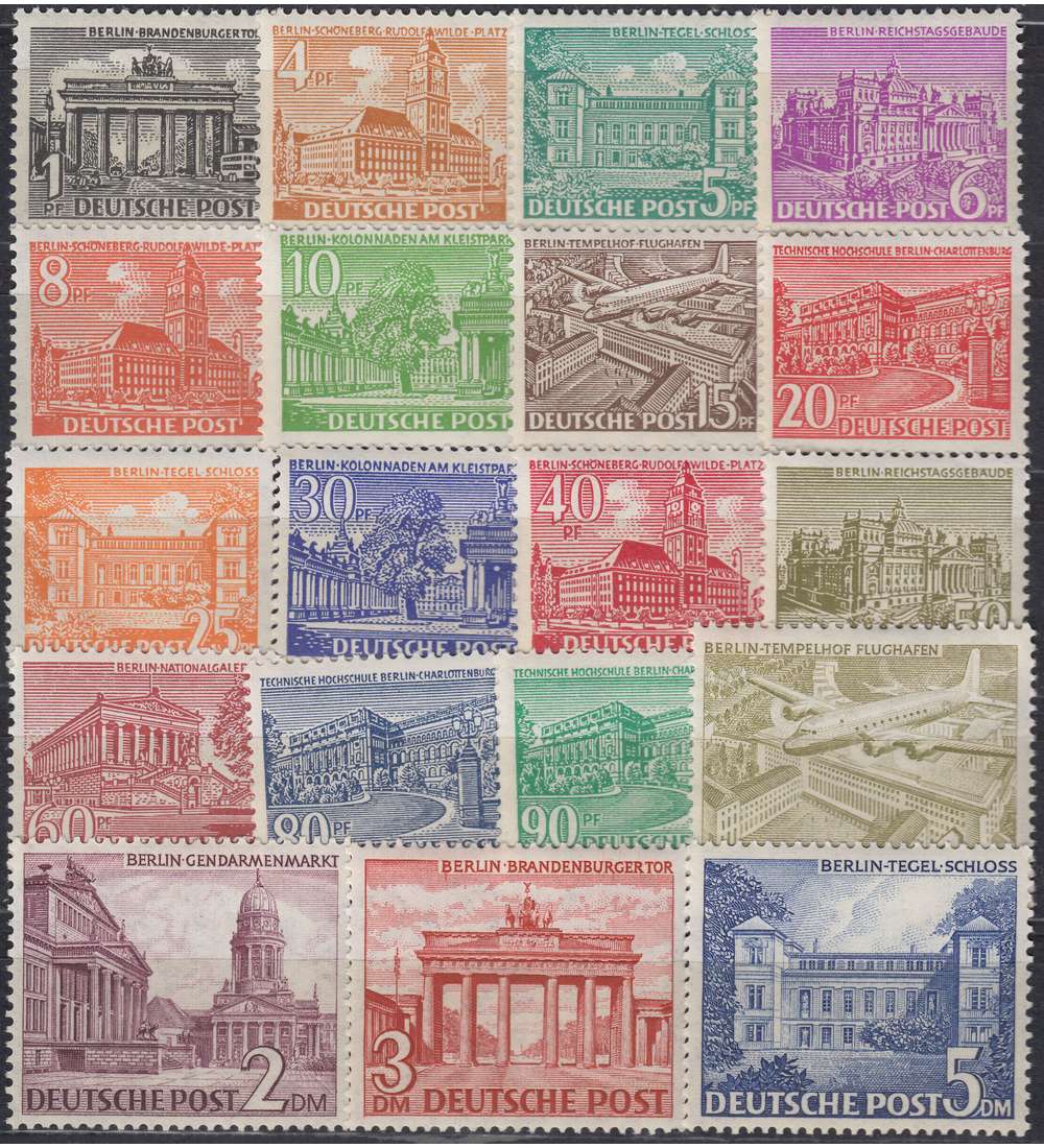Berlin Bauten 1949           Nr. 42-60 ungestempelt