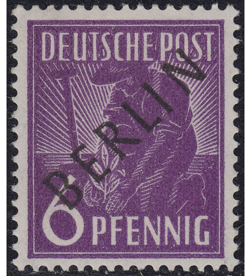 Berlin Nr. 2 postfrisch geprft 6 Pfg. Schwarzaufdruck