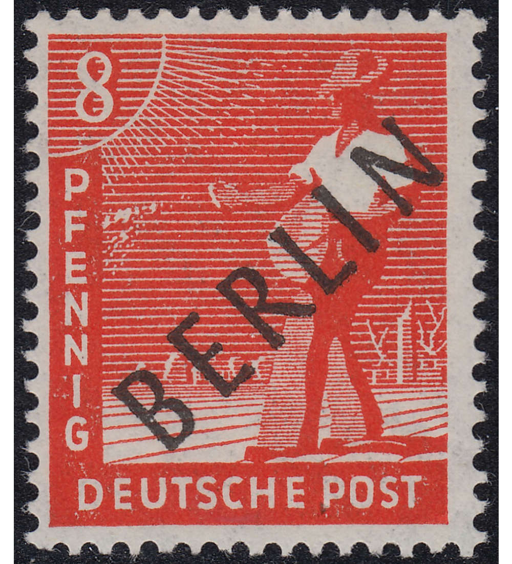 Berlin Nr. 3 postfrisch geprft 8 Pfg. Schwarzaufdruck