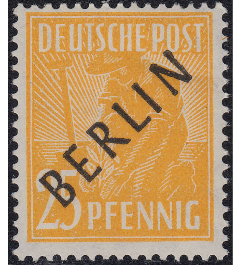 Berlin Nr. 10 postfrisch  geprft 25 Pfg Schwarzaufdruck