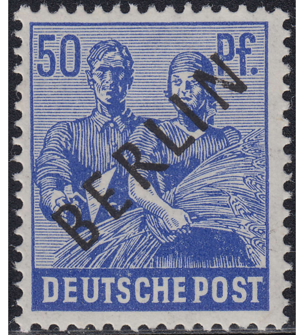Berlin Nr. 13 postfrisch  geprft 50 Pfg Schwarzaufdruck