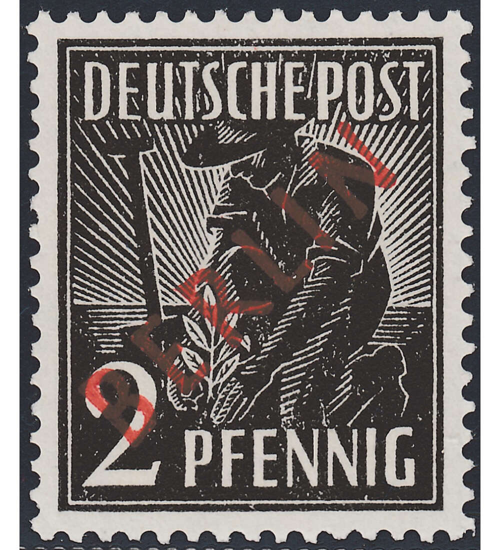 Berlin Nr. 21 postfrisch ** geprft 2 Pfg Rotaufdruck