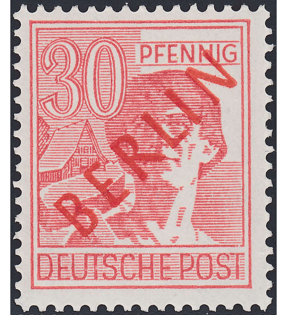 Berlin Nr. 28 postfrisch  geprft 30 Pfennig Rotaufdruck