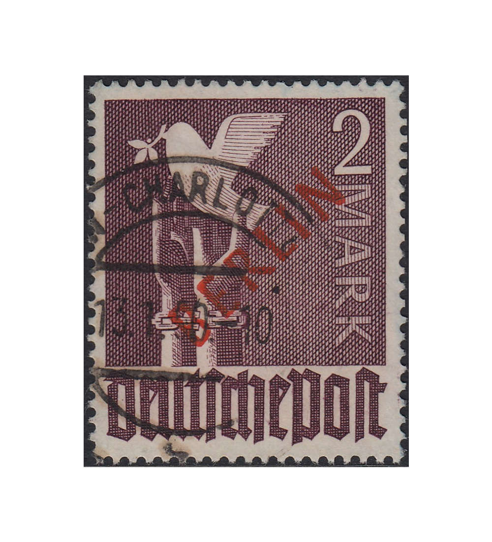 Berlin Nr. 34 gestempelt       2 DM Rotaufdruck