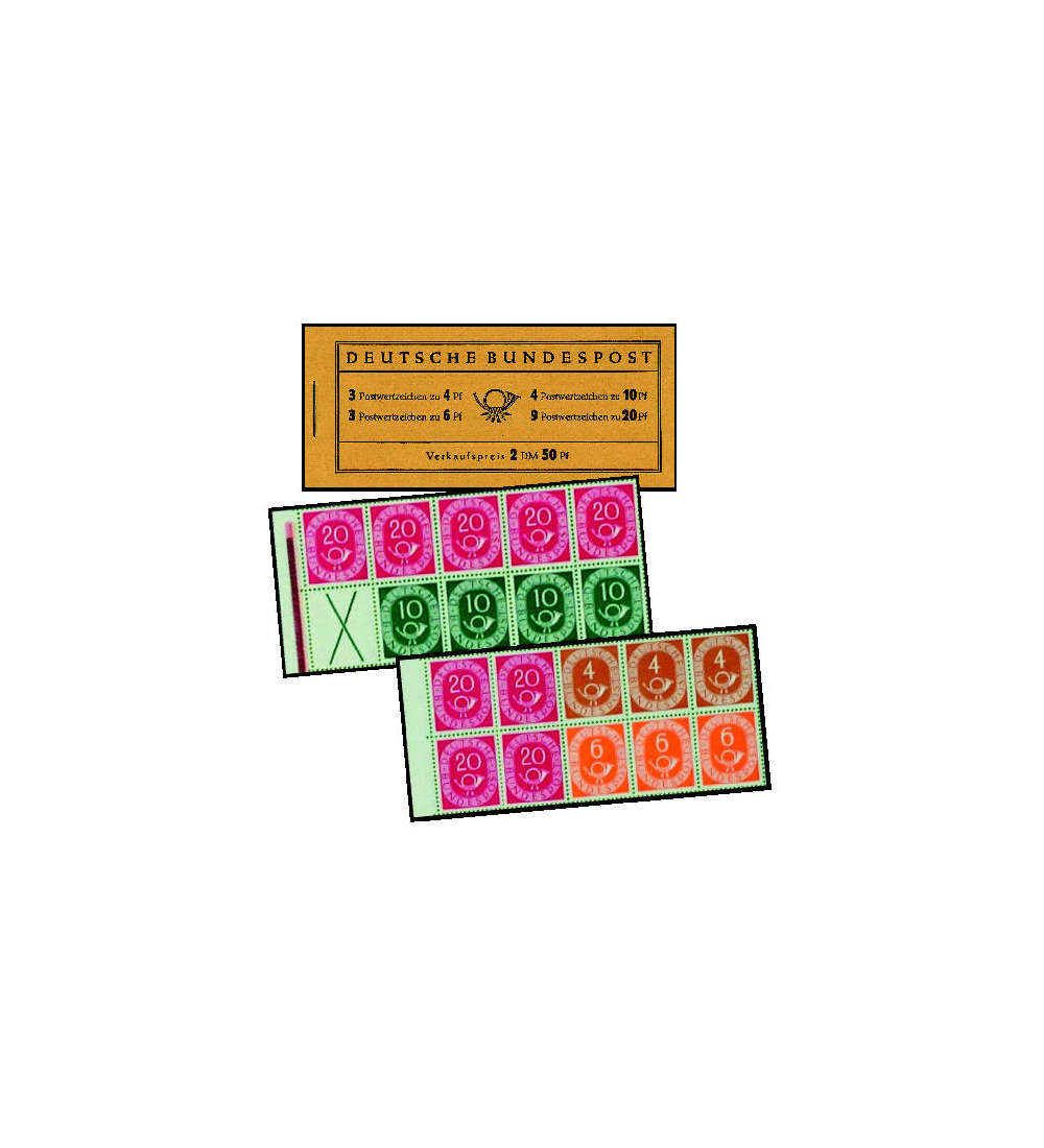 BRD Bund  Markenheft Nr. 1 Posthorn