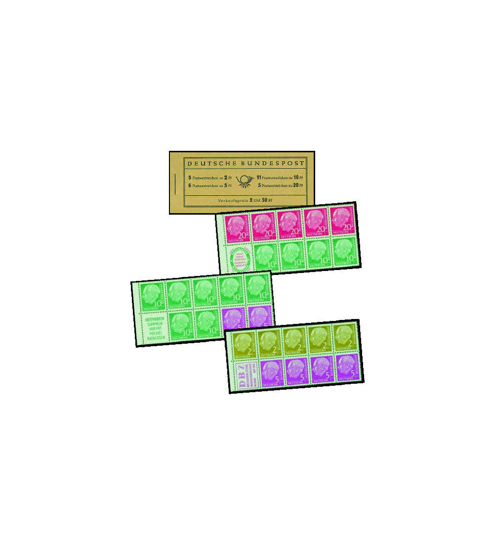 BRD Bund  Markenheft Nr. 2 Heuss 1955