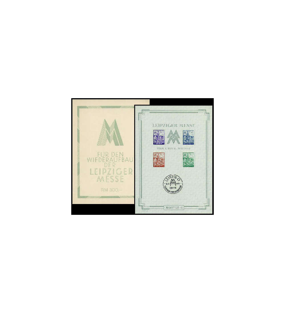 SBZ Block 5 SX Messe 1946 mit Schutzhlle