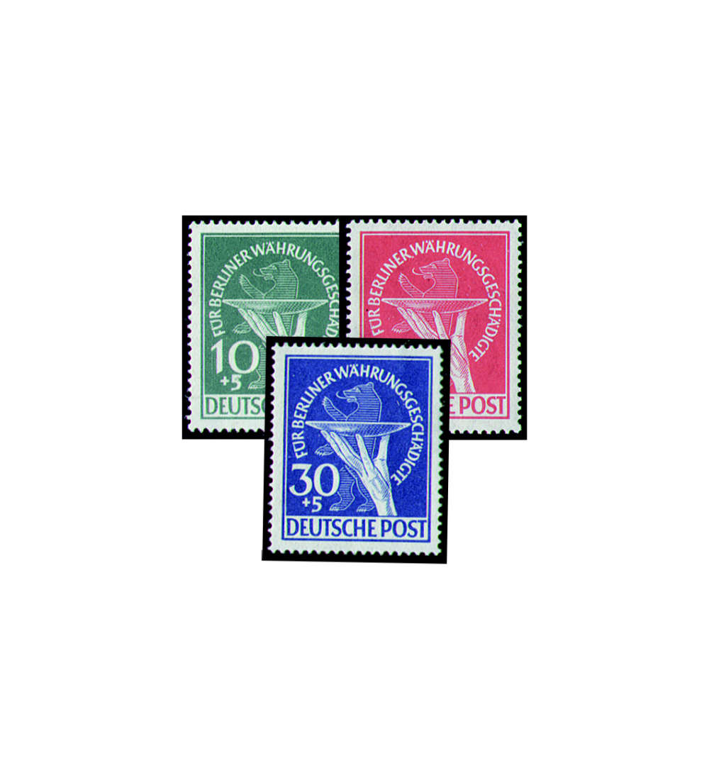 Berlin Nr. 68-70 Fotoattest postfrisch ** Whrungsgeschdigte