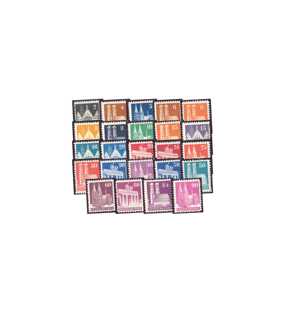 Alliierte Besetzung Nr. 73-96 wg Bauten 1948 - Pfennigwerte postfrisch **