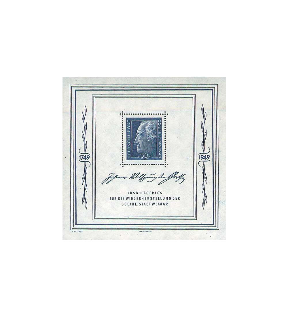 SBZ Block 6 postfrisch Goethe