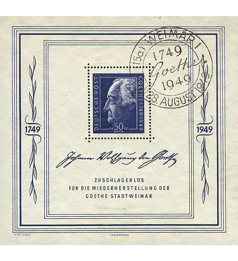SBZ Block 6 gestempelt Goethe