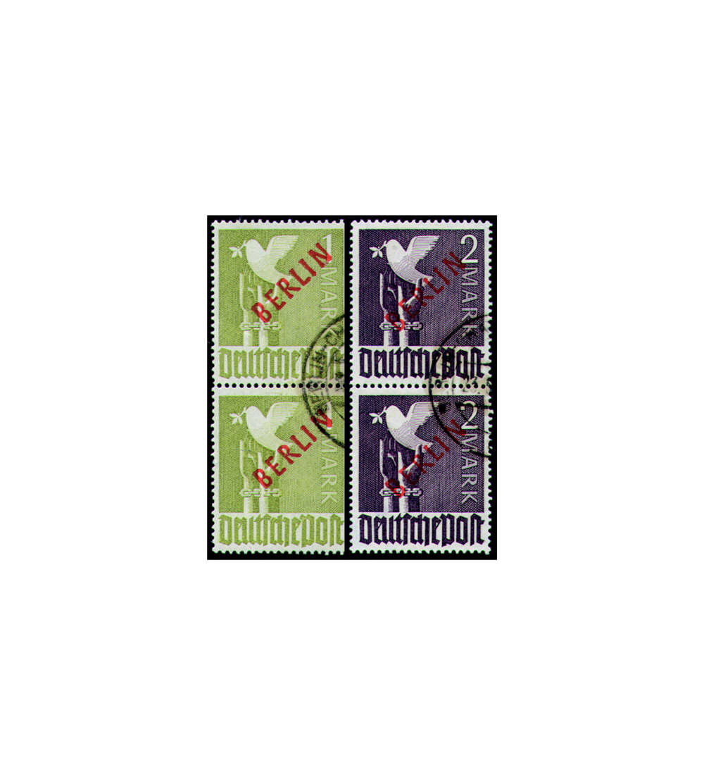 Berlin Nr. 33+34 gestempelt als Paare geprft Schlegel
