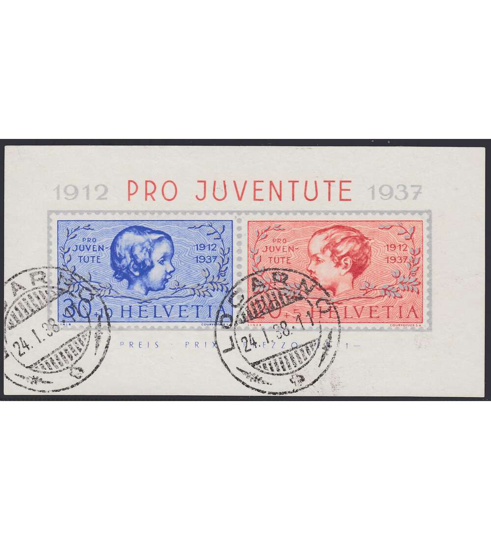 Schweiz Block 3 gestempelt Pro Juventute 1937