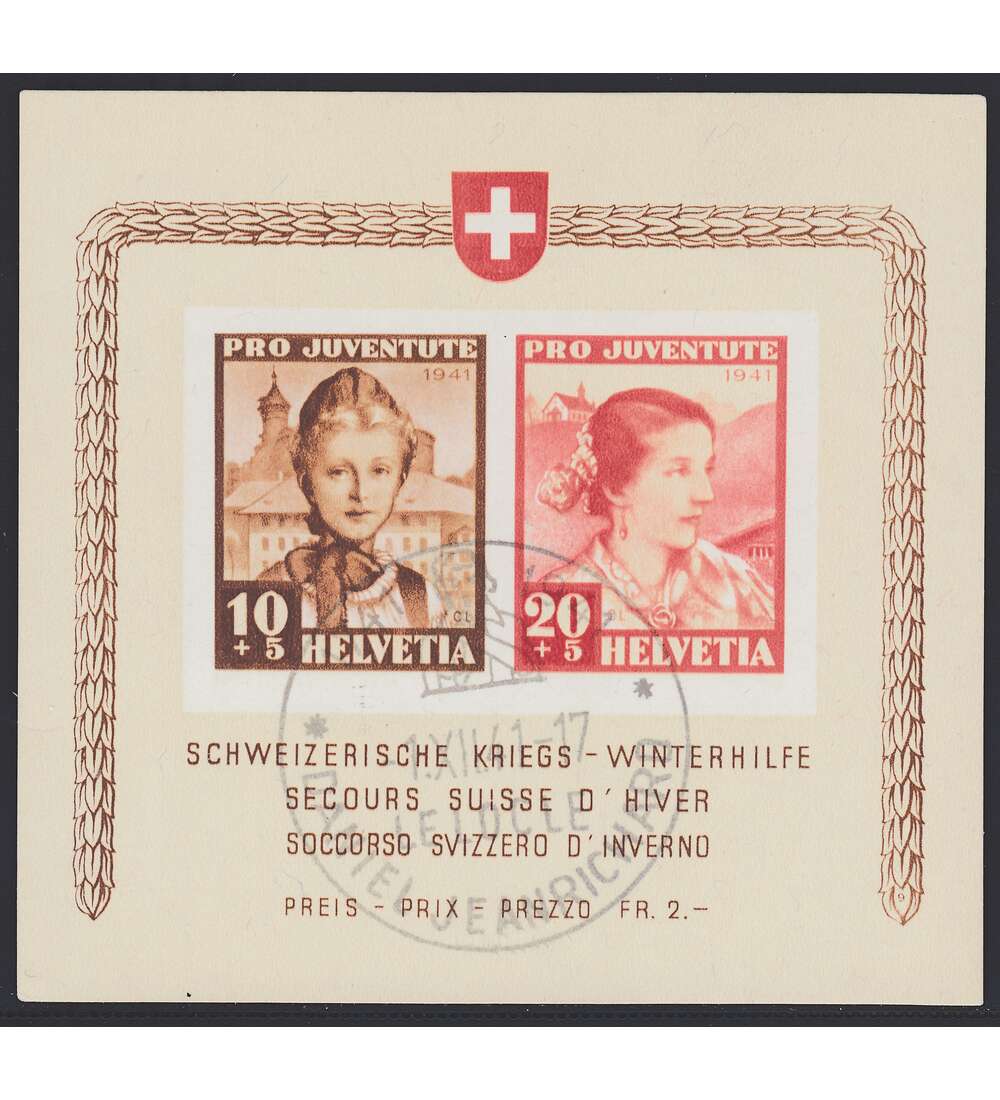 Schweiz Block 6 gestempelt Kriegs-Winterhilfe 1941