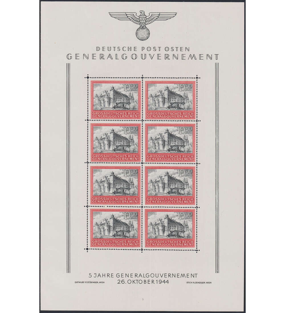 Generalgouvernement Nr. 125 Kleinbogen postfrisch
