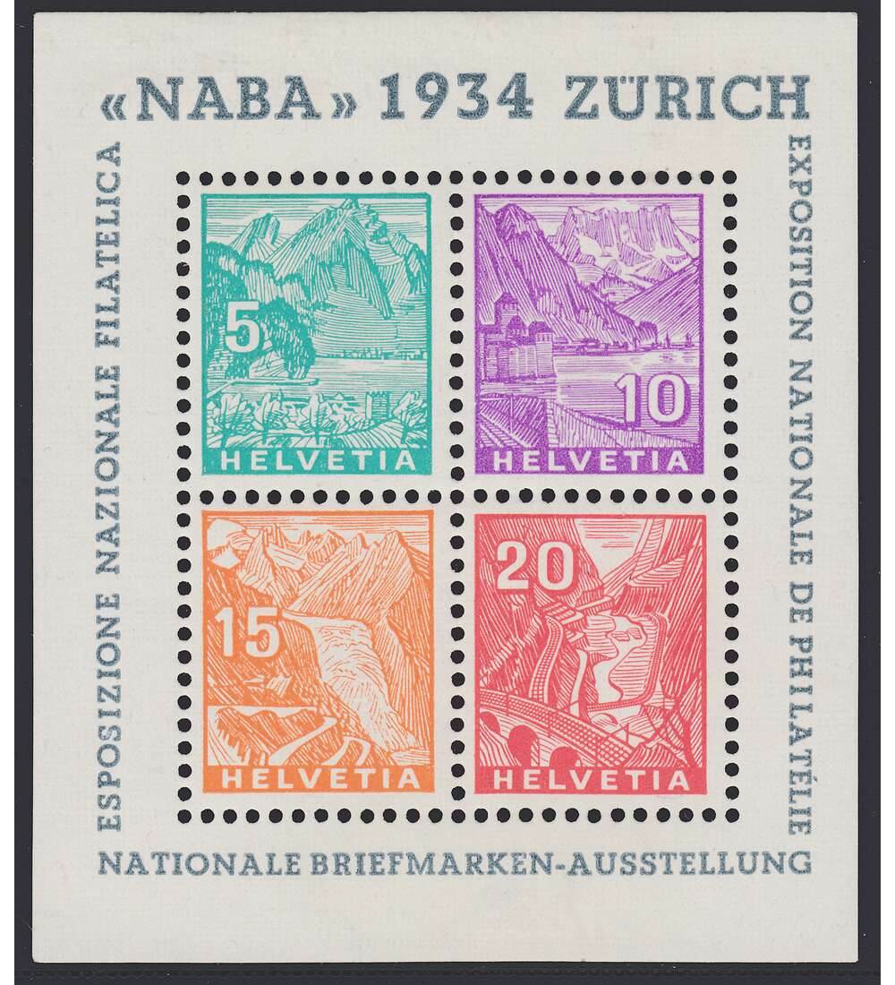 Schweiz Block 1  postfrisch ** NABA 1934