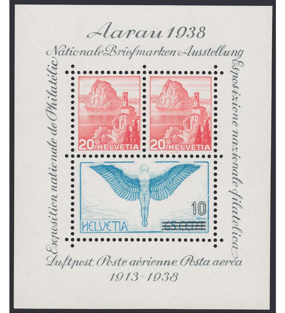 Schweiz Block 4  postfrisch **  Aarau 1938