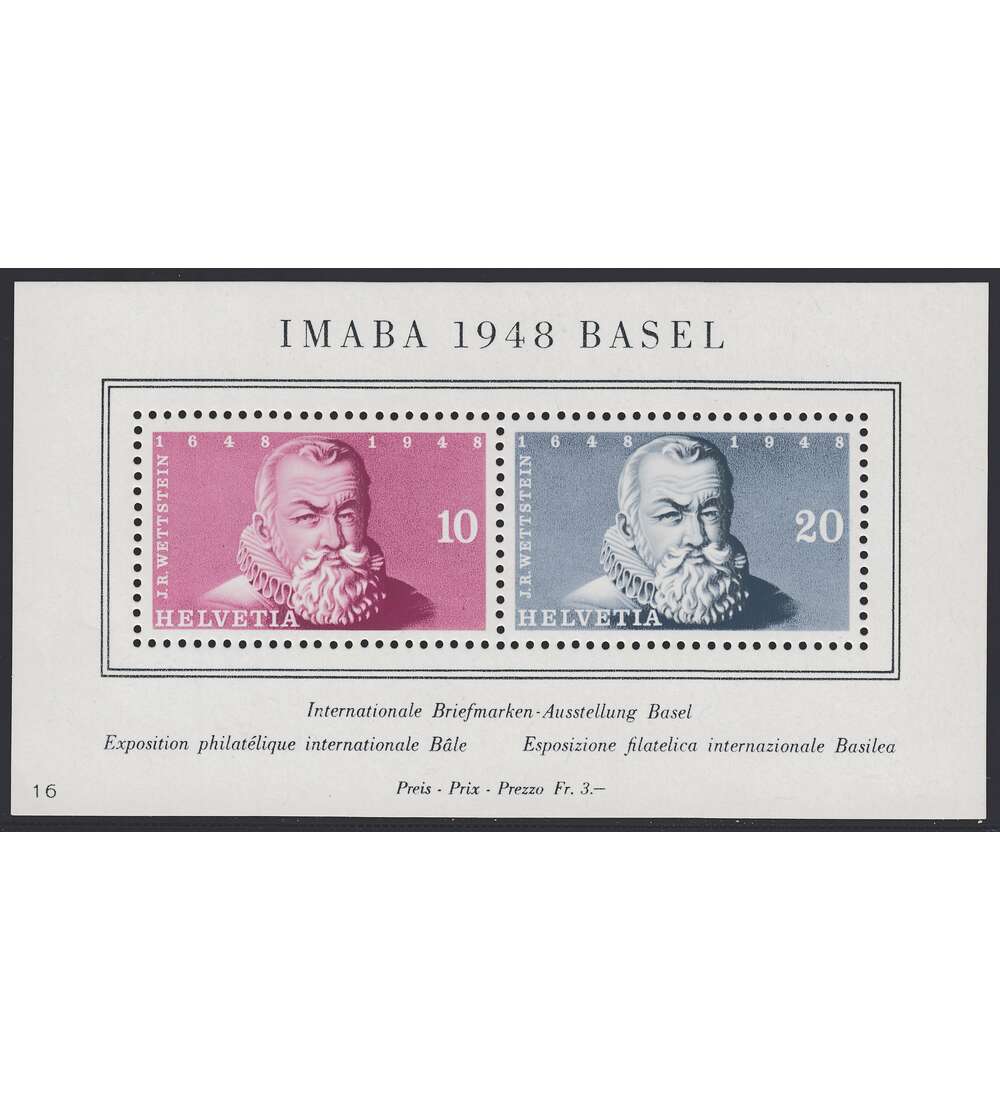 Schweiz Block 13  postfrisch ** IMABA 1948