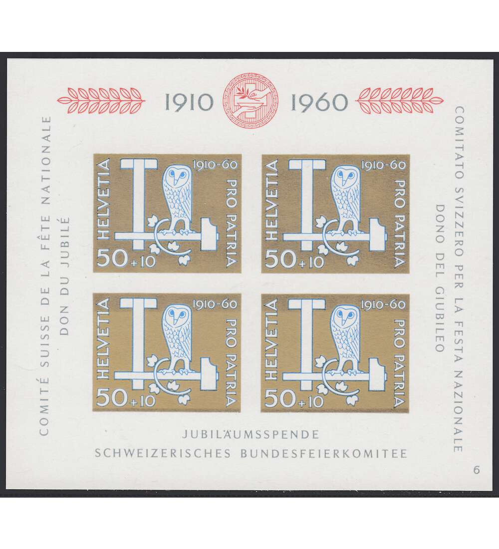Schweiz Block 17 postfrisch ** Pro Patria 1960