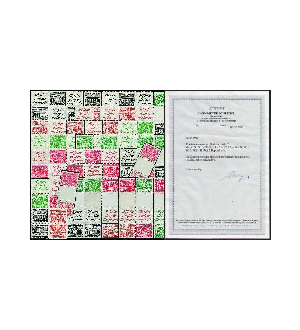 Berlin Zusammendrucke W1-SKZ2B Berliner Bauten 1949