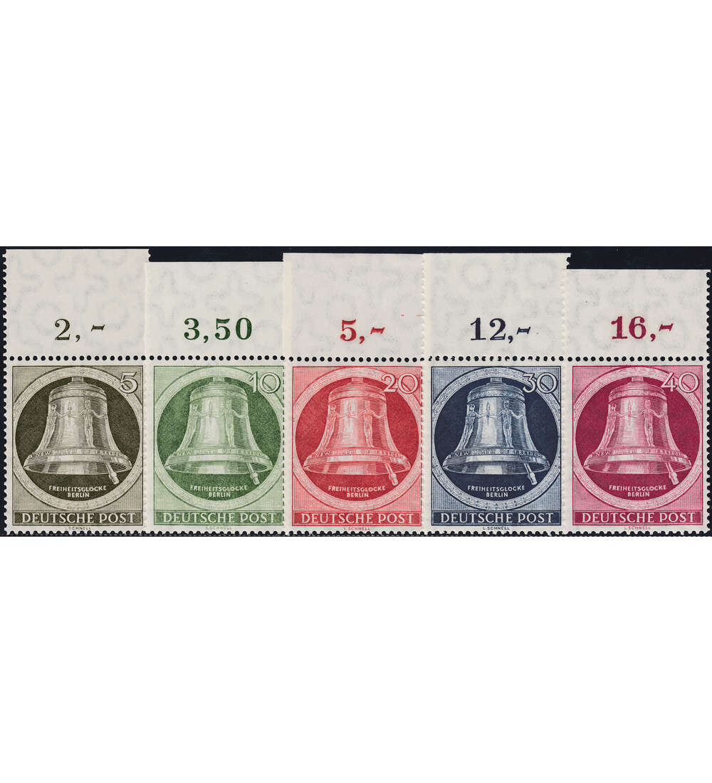 Berlin Nr. 82-86 postfrisch **  Glocke rechts Oberrandsatz