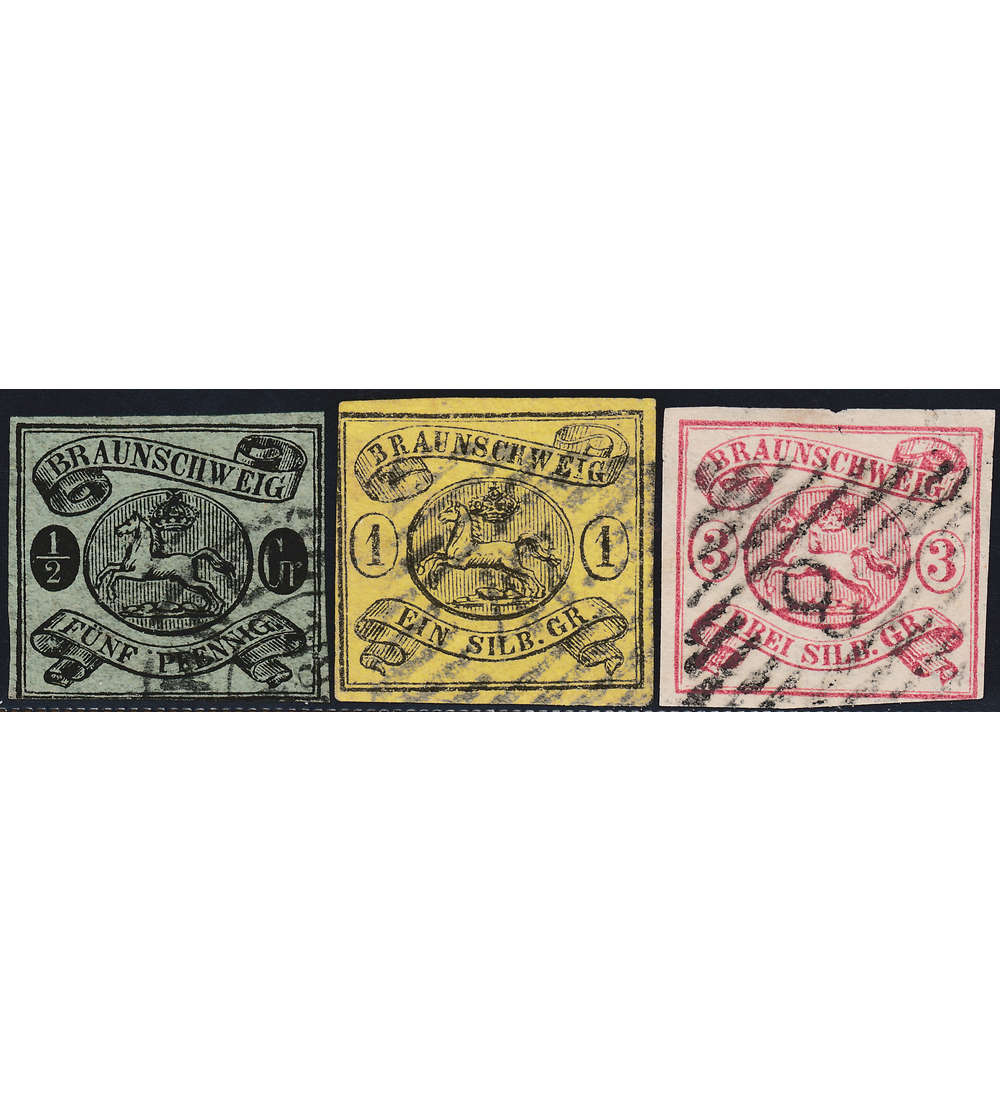 Braunschweig Nr. 10-12 gestempelt geprft