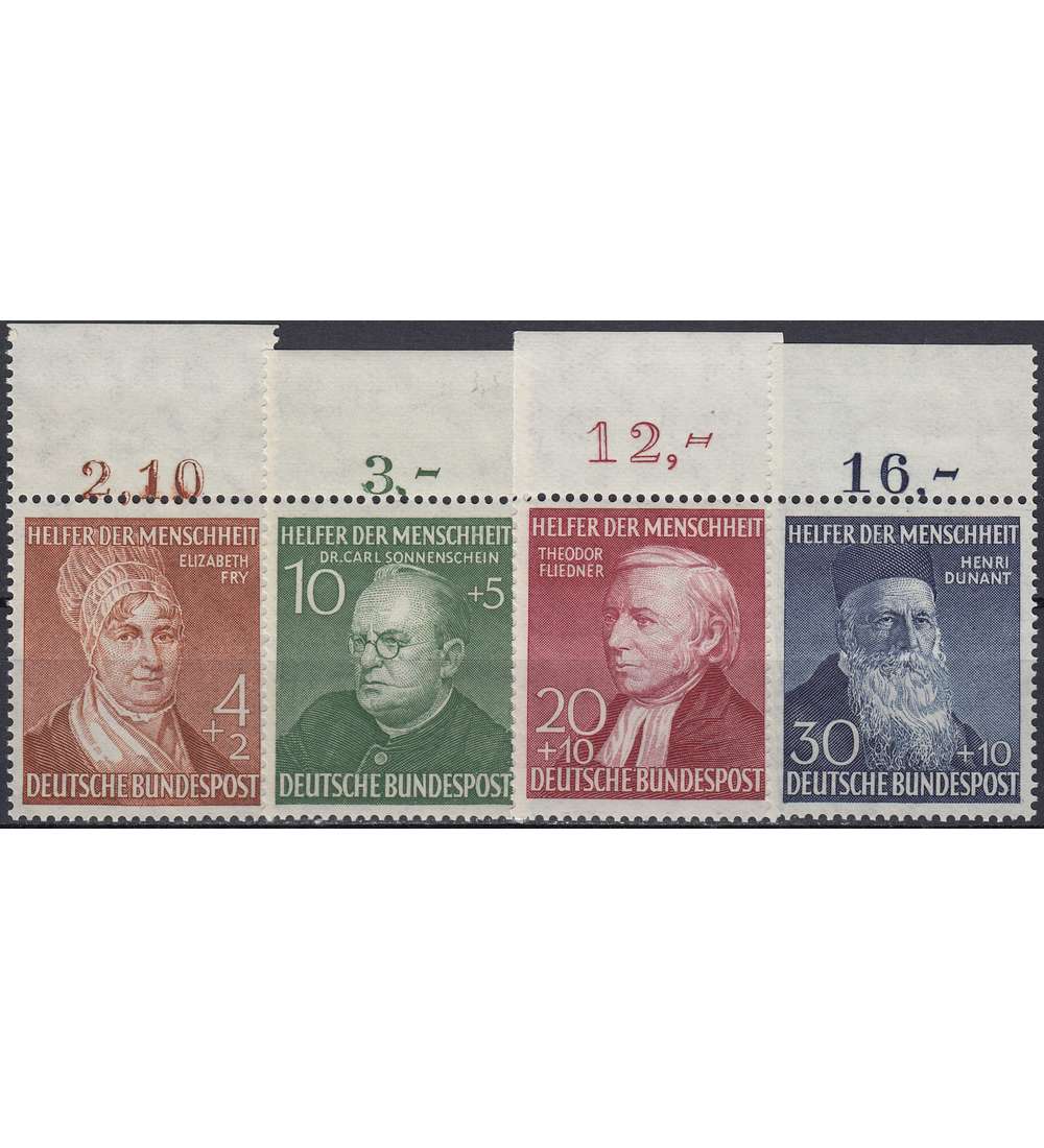 BRD Bund Nr. 156-159 postfrisch ** Wohlfahrt 1952 Oberrandsatz