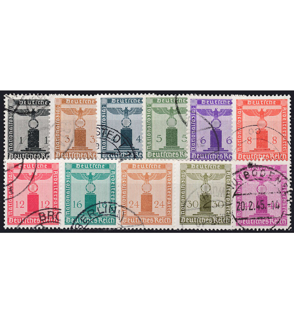 Deutsches Reich Dienst Nr. 155-165 gestempelt Adler auf Sockel