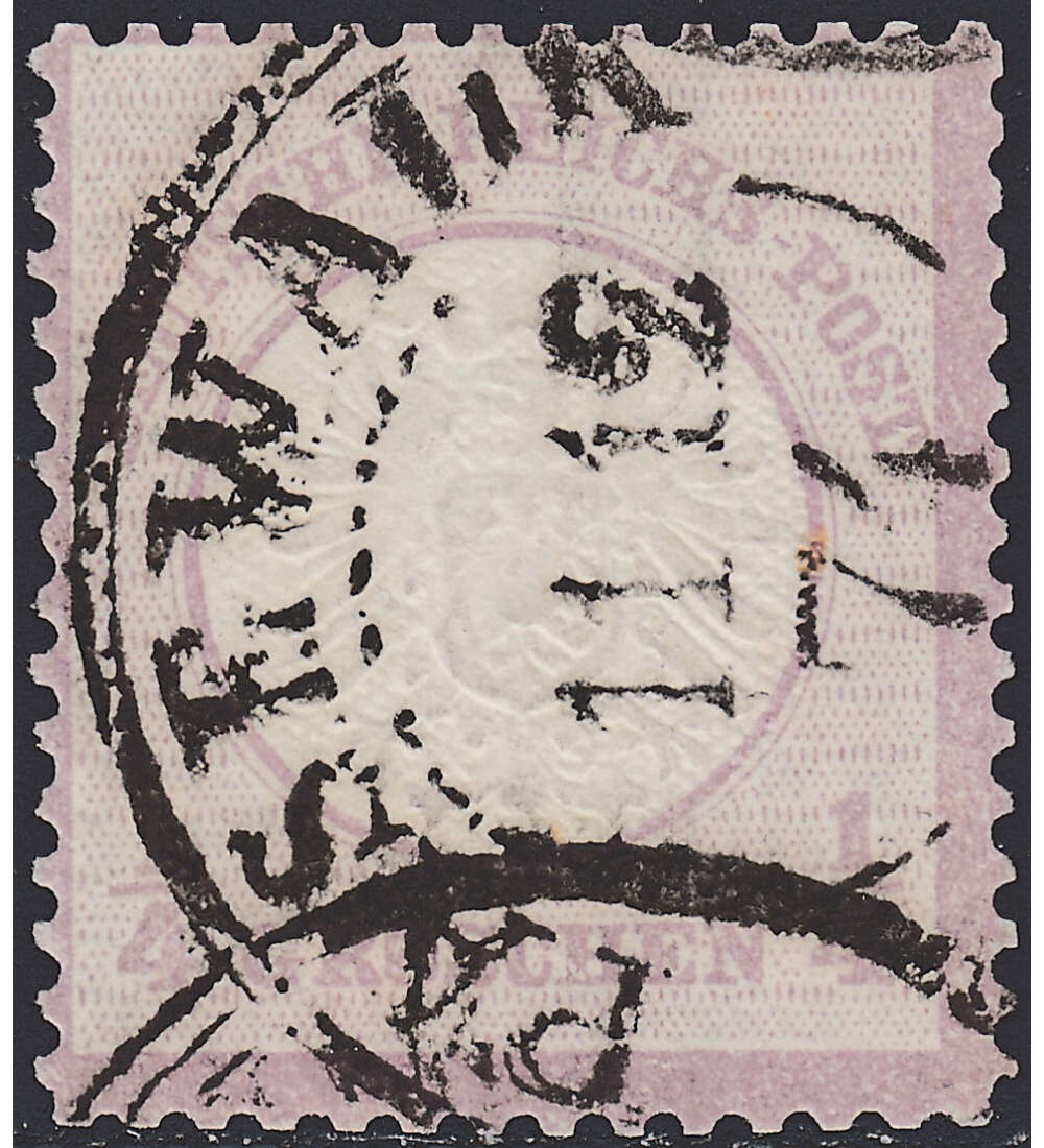 Dt. Reich Nr. 16 gestempelt geprgt und signiert Groer Brustschild-1/4 Gr.